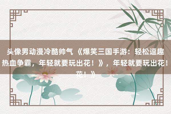 头像男动漫冷酷帅气 《爆笑三国手游：轻松逗趣，热血争霸，年轻就要玩出花！》，年轻就要玩出花！》