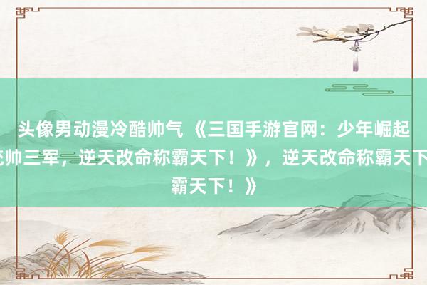 头像男动漫冷酷帅气 《三国手游官网：少年崛起，统帅三军，逆天改命称霸天下！》，逆天改命称霸天下！》